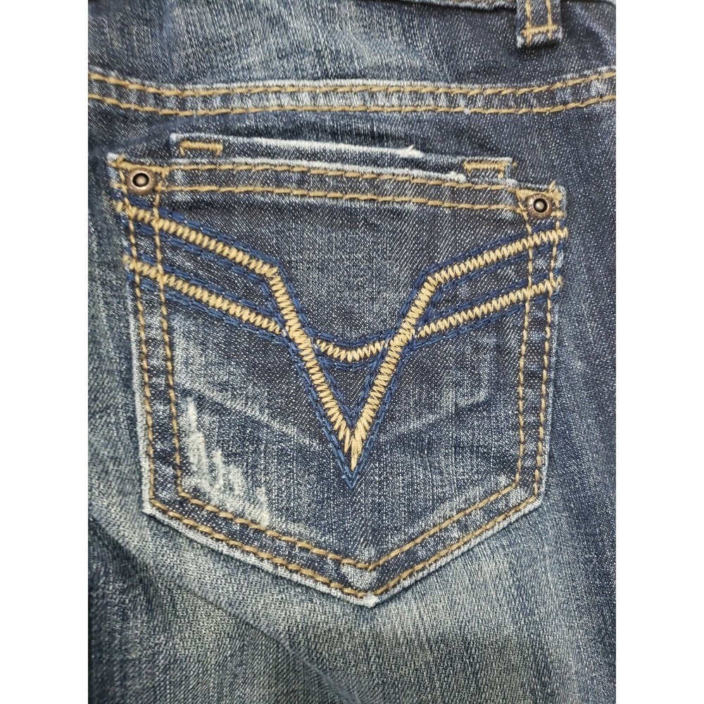 Vigoss Bootcut Stone Wash Distress Women Denim Blue Jean Size 3 - Picture 10 of 10